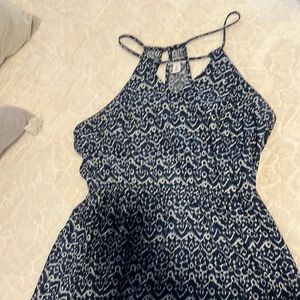 Navy and white maxi dress